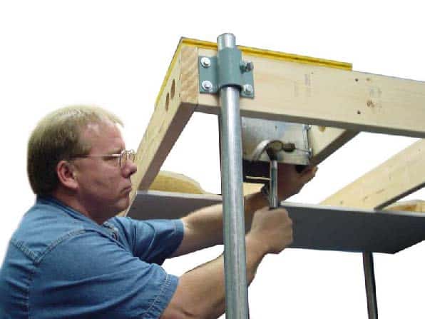 Hammer goes bang on an installation test for a new Hunter Bath Fan.