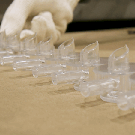 Specialized puncture nozzles are molded at Catalyst for the Heinz ReMix.