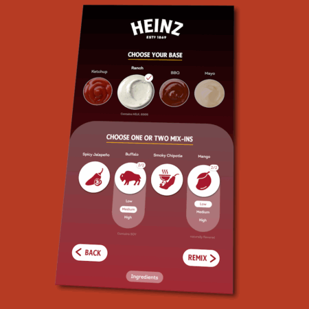 An early design of the User Interface for the Heinz ReMix by Catalyst